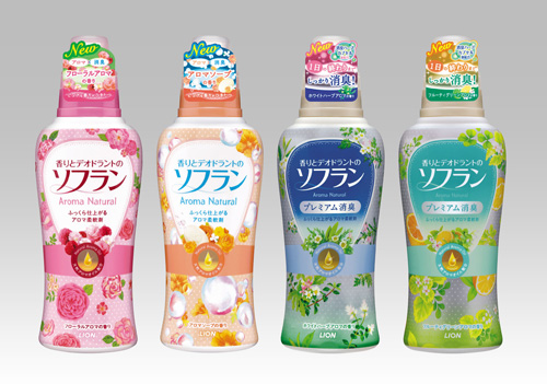 写真:衣料用柔軟仕上げ剤『香りとデオドラントのソフラン アロマナチュラル』
改良新発売