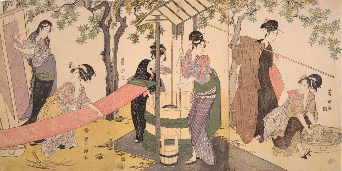 歌川豊国(初代)/画『洗い張り』