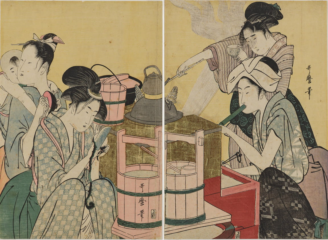 喜多川歌麿/画『台所美人』